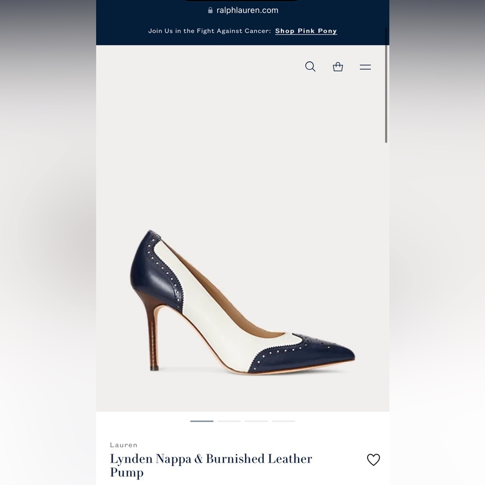 Ralph Lauren Lyndon Nappa & Burnished Leather Pump